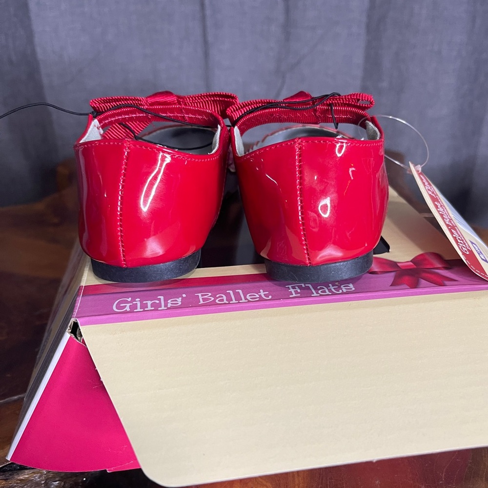 Lily & Dan, Girls Ballet Flats, Size 9/10, Red - Picture 4 of 7